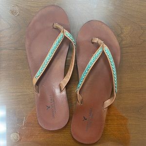 American Eagle Outfitters Leather Flip Flops